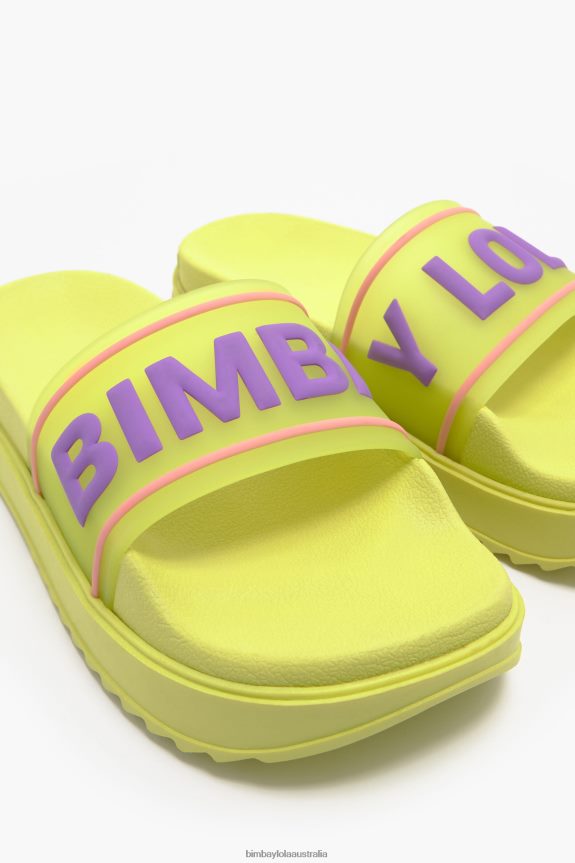 Footwewar 4062VZ589 Yellow Bimba Y Lola Logo Platform Flip-Flop