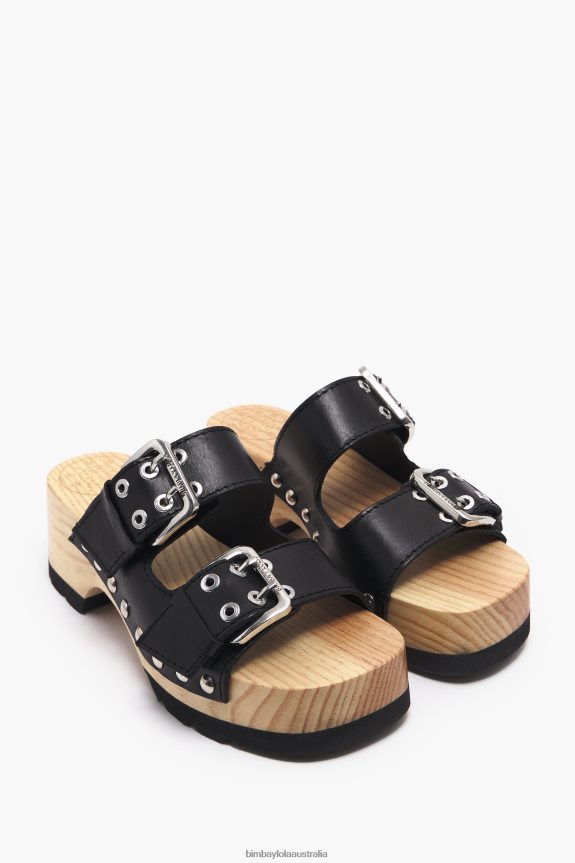 Footwewar 4062VZ564 Black Bimba Y Lola Leather Heeled Sandal