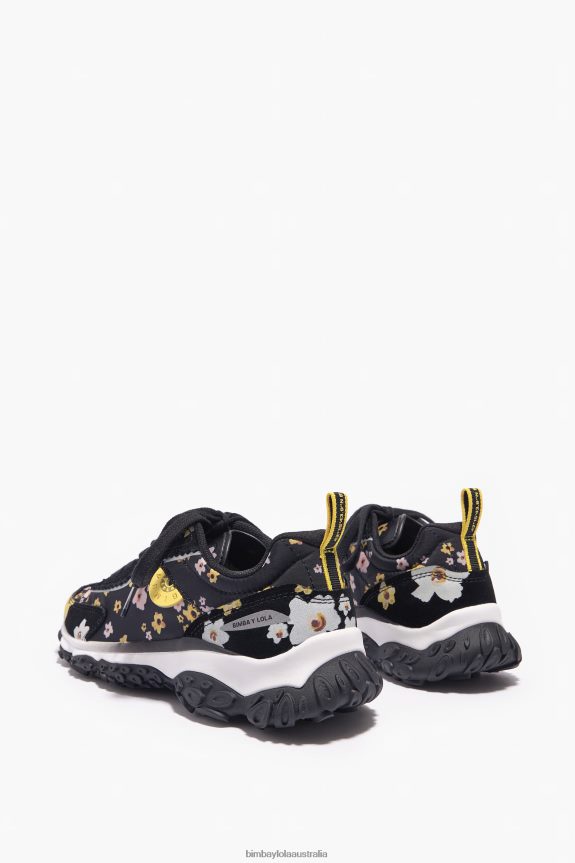 Footwewar 4062VZ544 Black Bimba Y Lola Acrylic Flowers Pulpo Runner Sneaker