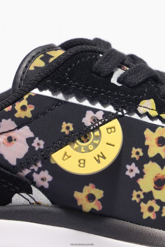 Footwewar 4062VZ544 Black Bimba Y Lola Acrylic Flowers Pulpo Runner Sneaker