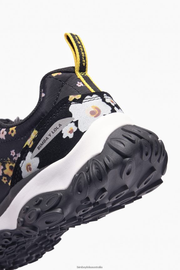 Footwewar 4062VZ544 Black Bimba Y Lola Acrylic Flowers Pulpo Runner Sneaker