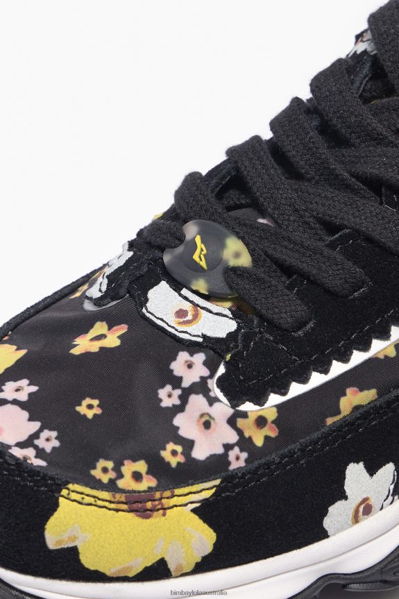 Footwewar 4062VZ544 Black Bimba Y Lola Acrylic Flowers Pulpo Runner Sneaker