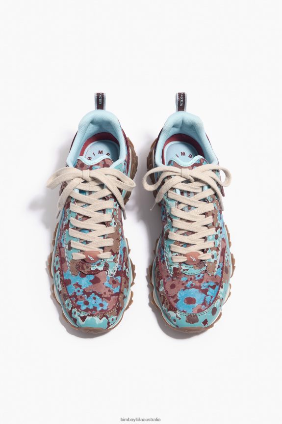 Footwewar 4062VZ545 Brown Bimba Y Lola Flowers Full Pulpo Runner Sneaker