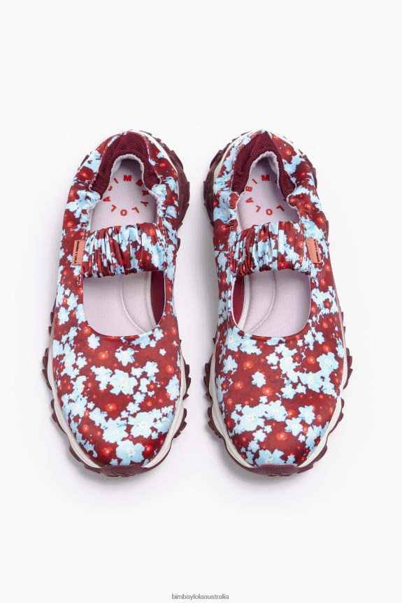 Footwewar 4062VZ548 Blue Bimba Y Lola Flowers Full Pulpo Runner Ballerina