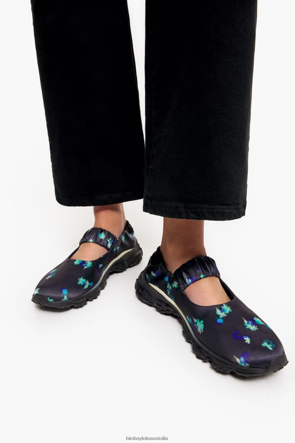 Footwewar 4062VZ550 Gray Bimba Y Lola Spray Flowers Print Pulpo Runner Ballerina