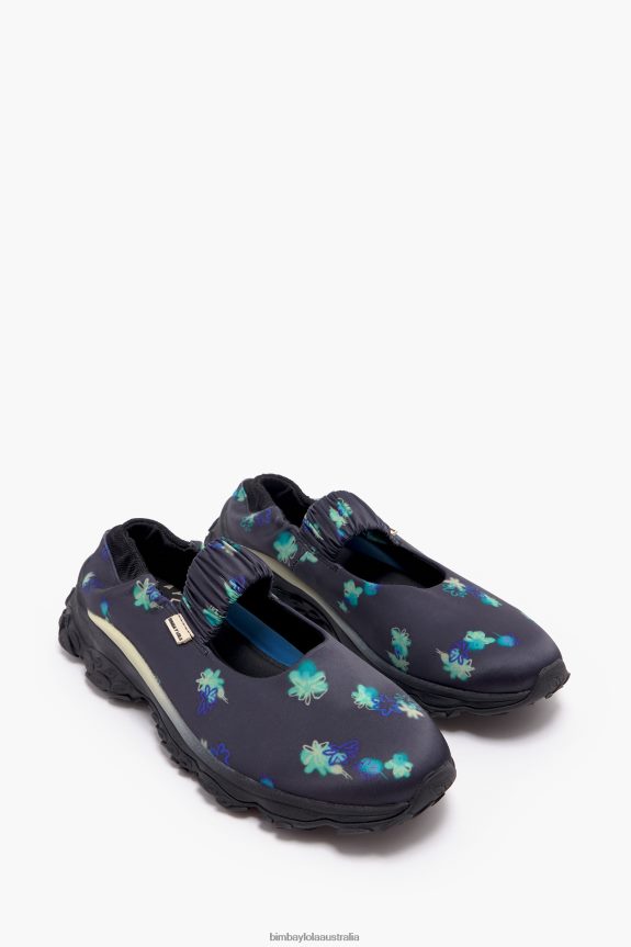 Footwewar 4062VZ550 Gray Bimba Y Lola Spray Flowers Print Pulpo Runner Ballerina