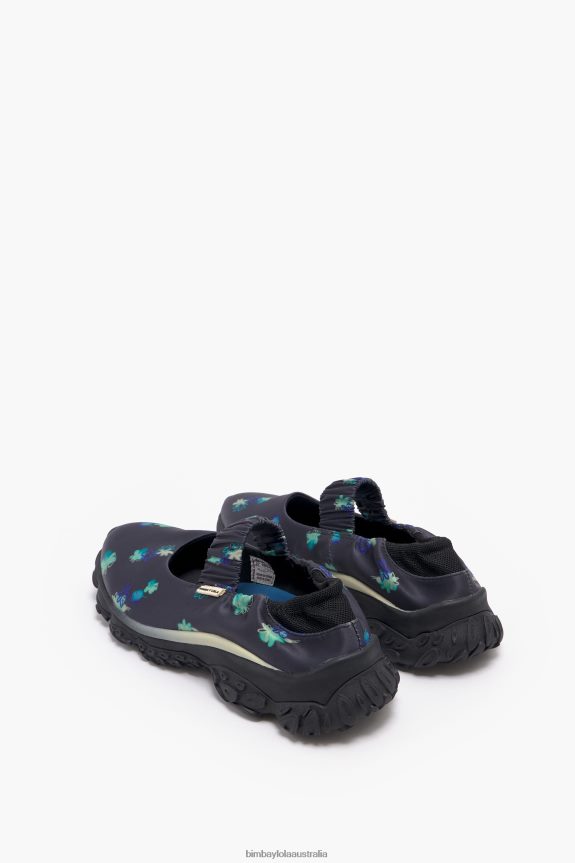 Footwewar 4062VZ550 Gray Bimba Y Lola Spray Flowers Print Pulpo Runner Ballerina