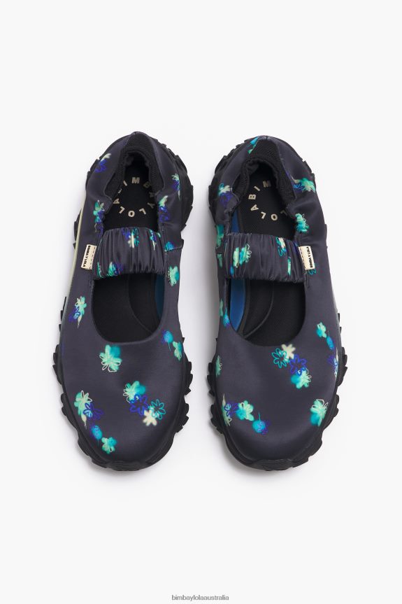 Footwewar 4062VZ550 Gray Bimba Y Lola Spray Flowers Print Pulpo Runner Ballerina